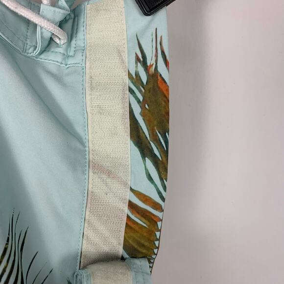 American Eagle Outfitters Swim Trunks Men's XL Board Shorts Blue Green Palms - Picture 4 of 14